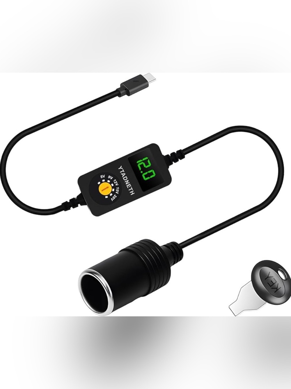 PD Trigger Cable with LED Display Voltage